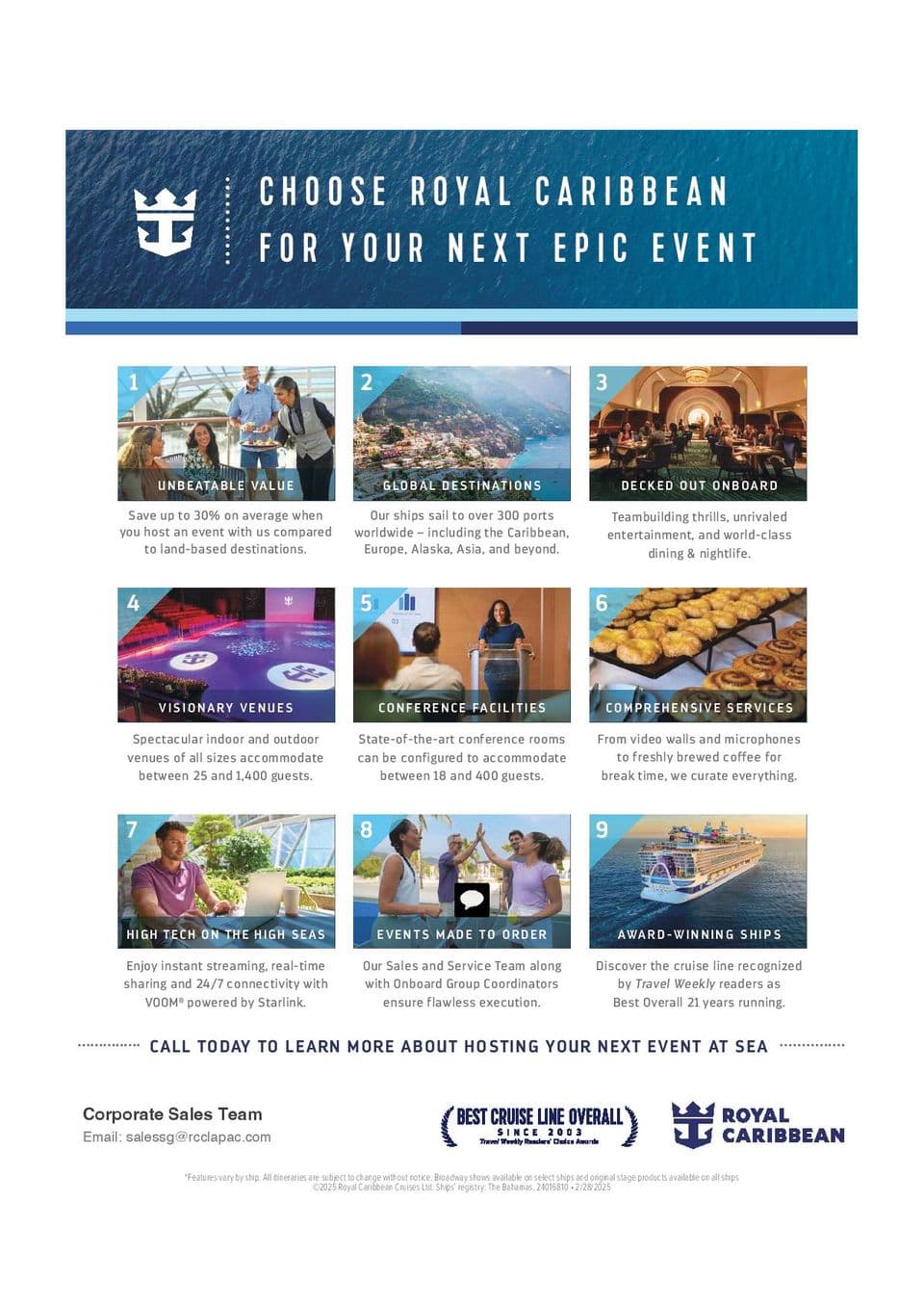 Choose Royal Caribbean for your next epic event